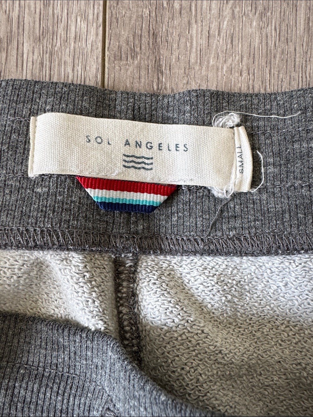 SOL Angeles Gray Logo Jogger Sweatpants Multicolor Stripe Cotton Blend S - Picture 4 of 7